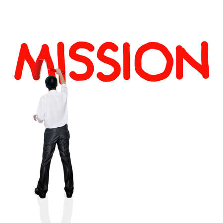 Business man paint business wording concept on tag cloud backgroundの写真素材