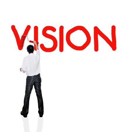 Business man paint business wording concept on background, Missionの写真素材