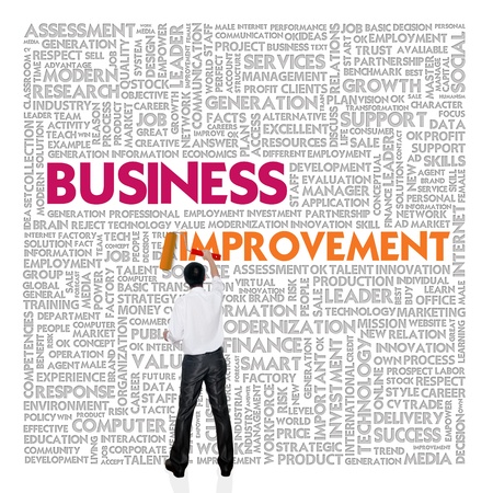 Business word cloud for business and finance concept, Business Improvementの写真素材