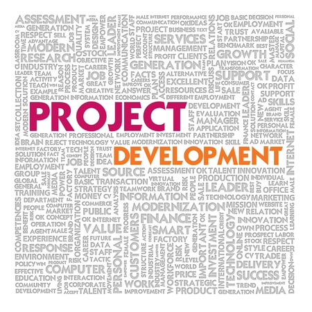 Business word cloud for business and finance concept, Project developmentの写真素材