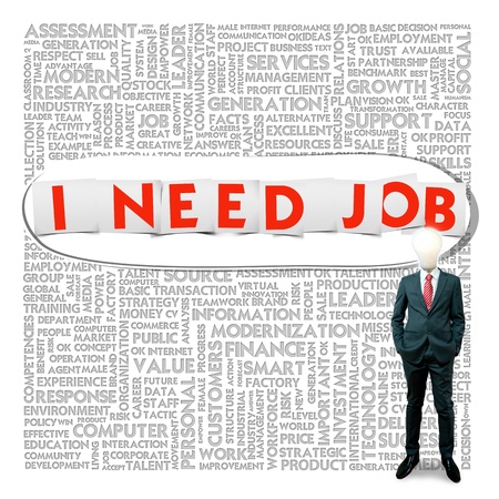 Business word cloud for business and finance concept, Jobの写真素材
