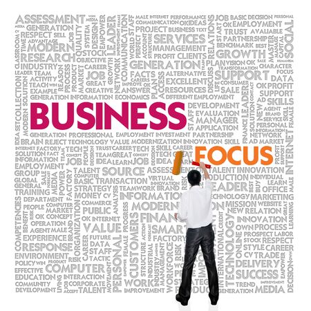 Business word cloud for business and finance concept, Business Focus