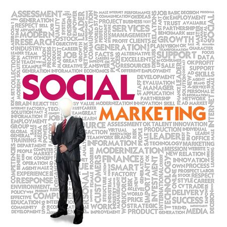 Business word cloud for business and finance concept, Soial Marketingの写真素材