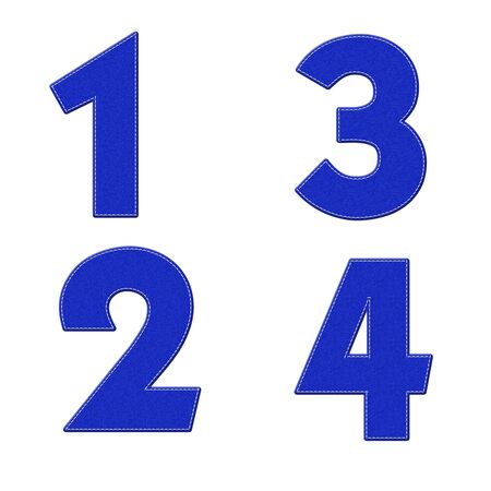 Number with stitch design on fabric elements の写真素材