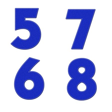 Number with stitch design on fabric elements の写真素材