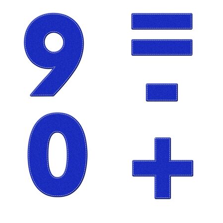 Number with stitch design on fabric elements の写真素材