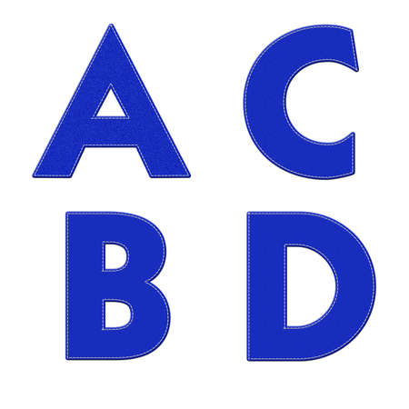 Alphabet with stitch design on fabric elements の写真素材