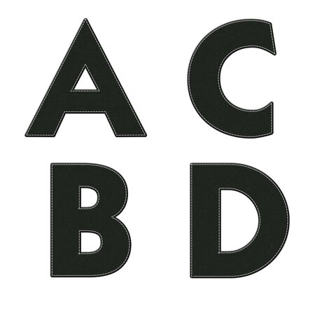 Alphabet with stitch design on fabric elements の写真素材