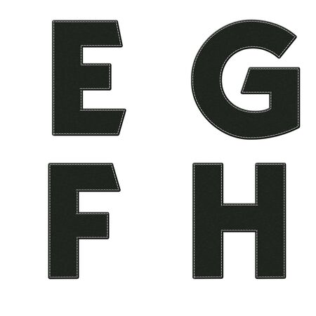 Alphabet with stitch design on fabric elements の写真素材