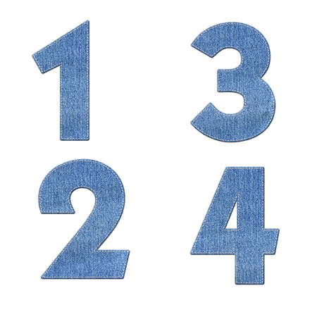 Number with stitch design elements on denim textureの写真素材