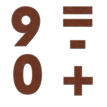 Number with stitch design on leather elements の写真素材