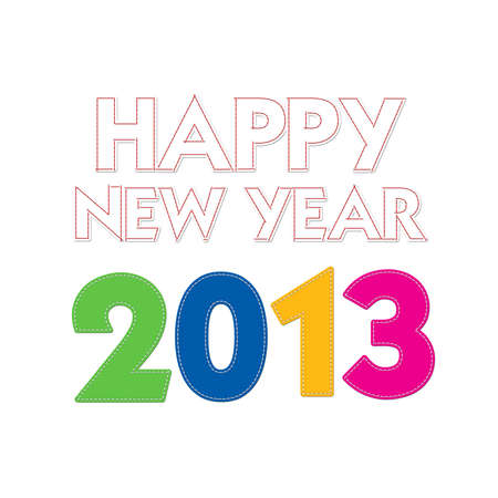 Happy new year 2013 with stitch styleの写真素材