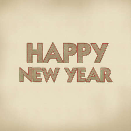 Happy new year 2013 with stitch style on leatherの写真素材
