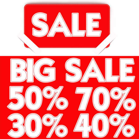 Sale tag with stitch style objectsの写真素材