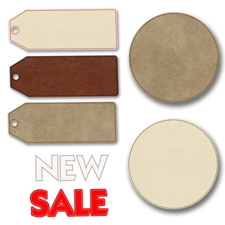 Leather label for sale promotionの写真素材