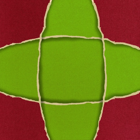 Oval Hole ripped in fabric backgroundの写真素材