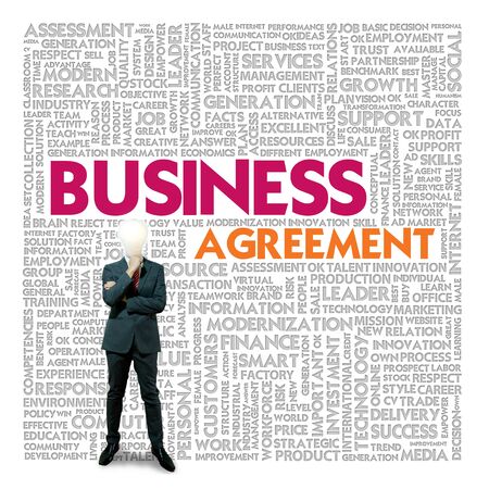 Business word cloud for business and finance concept, Business contractの写真素材