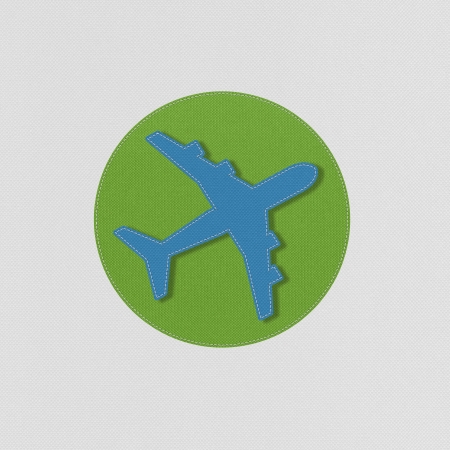Airplane ravel with stitch styleの写真素材