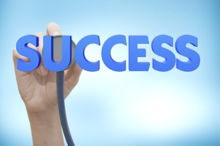 Stethoscope in doctor hand testing successの写真素材