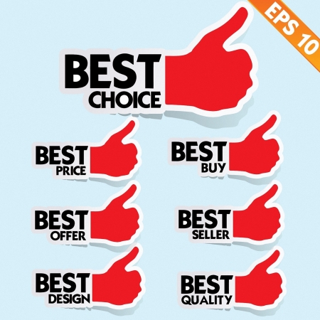 Stitcker Best tag collection  - Vector illustration のイラスト素材
