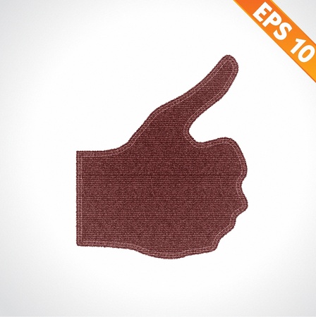 Best Quality thumb up on denim style - Vector illustration のイラスト素材