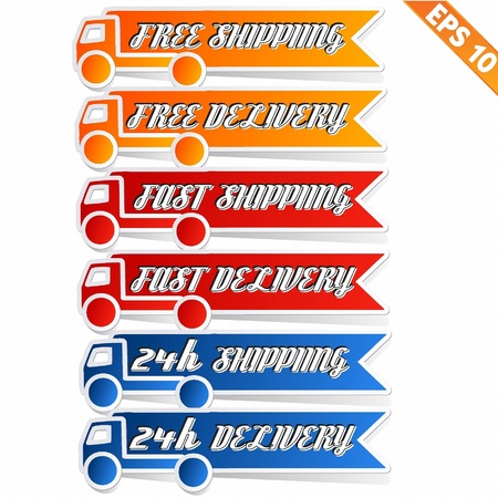 Free delivery logistic advertising transportation - Vector illustration のイラスト素材