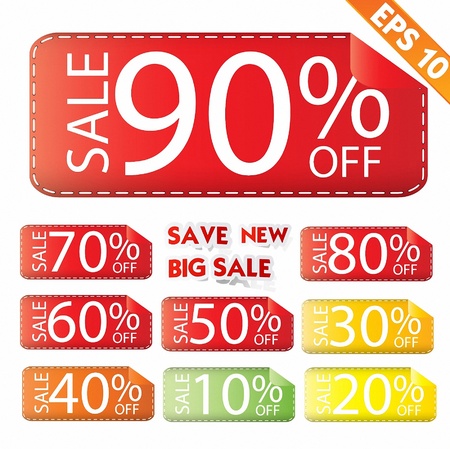 Sale tag with stitch style- Vector illustrationのイラスト素材