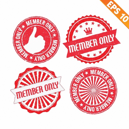 Stamp sticker member only collection  - Vector illustration のイラスト素材