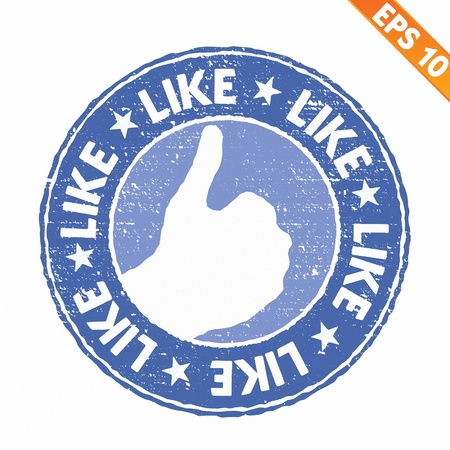 Stamp sticker like thumb up collection  - Vector illustration のイラスト素材