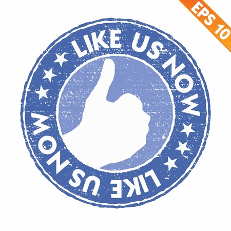 Stamp sticker like thumb up collection  - Vector illustration のイラスト素材
