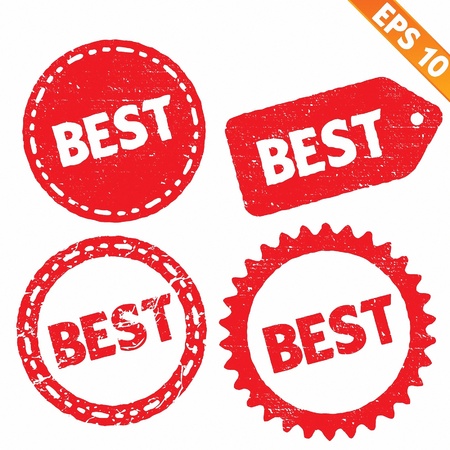 Stamp sticker Best tag collection  - Vector illustration のイラスト素材