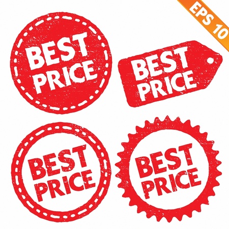 Stamp sticker best price tag collection  - Vector illustrationのイラスト素材