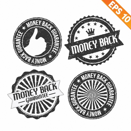 Stamp sticker money back collection  - Vector illustration のイラスト素材
