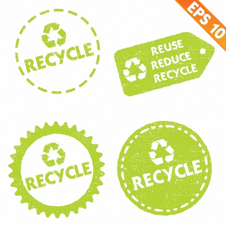Stamp sticker recycled tag collection  - Vector illustration のイラスト素材