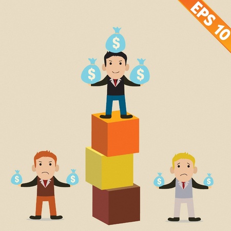 Cartoon Businessman with financial money - Vector illustration のイラスト素材