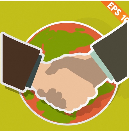 Hand shaking - Vector illustration のイラスト素材
