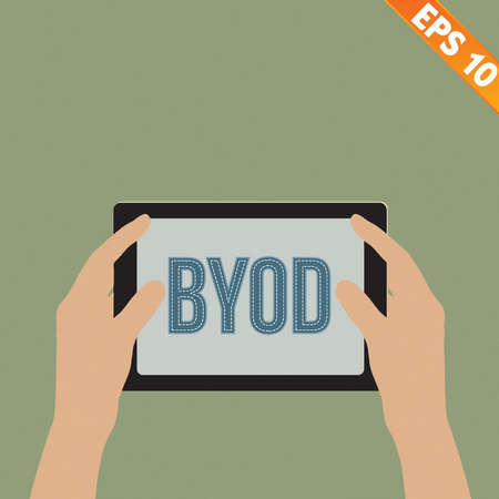 Bring Your Own Device concept - Vector illustration のイラスト素材