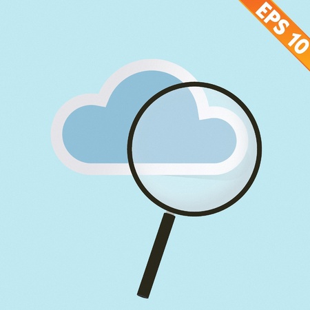 Magnifier with cloud - Vector illustration  のイラスト素材