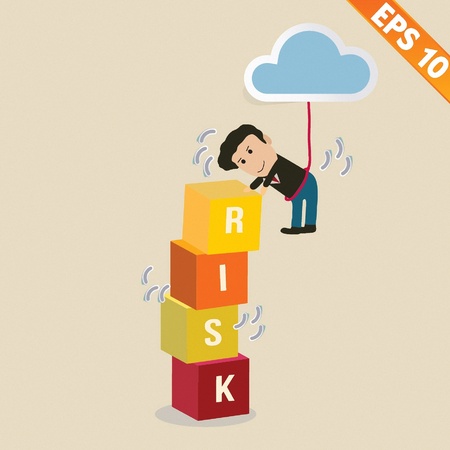 Cartoon Businessman with risk management concept - Vector illustration  のイラスト素材