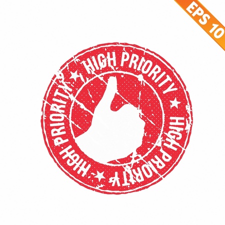  Rubber stamp high priority - Vector illustrationのイラスト素材