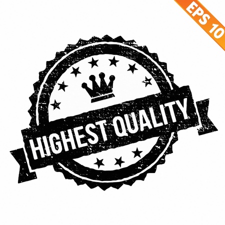 Grunge highest quality guarantee rubber stamp  - Vector illustrationのイラスト素材