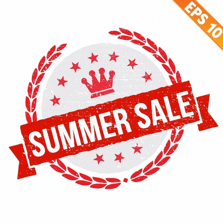  Rubber stamp summer sale - Vector illustration - のイラスト素材