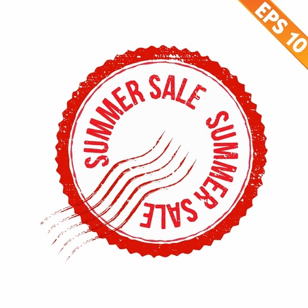  Rubber stamp summer sale - Vector illustration - のイラスト素材