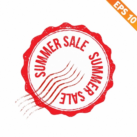  Rubber stamp summer sale - Vector illustration - のイラスト素材