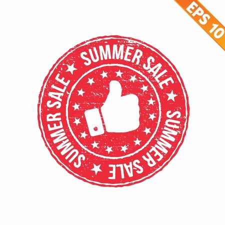  Rubber stamp summer sale - Vector illustration のイラスト素材
