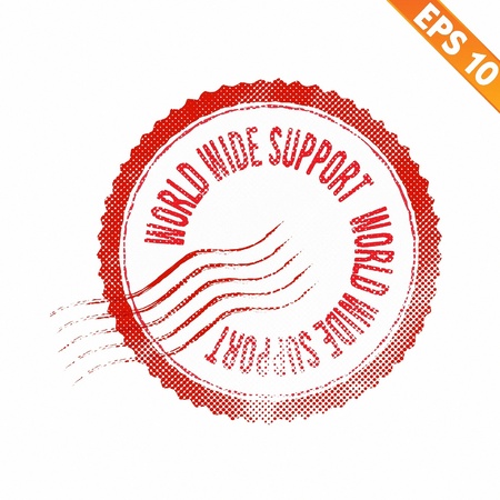  Rubber stamp world wide support - Vector illustration のイラスト素材
