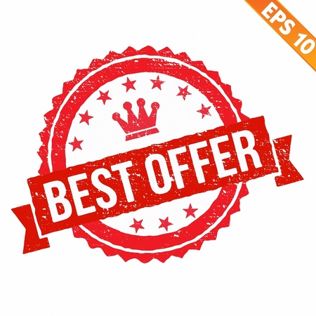 Grunge best offer rubber stamp  - Vector illustrationのイラスト素材