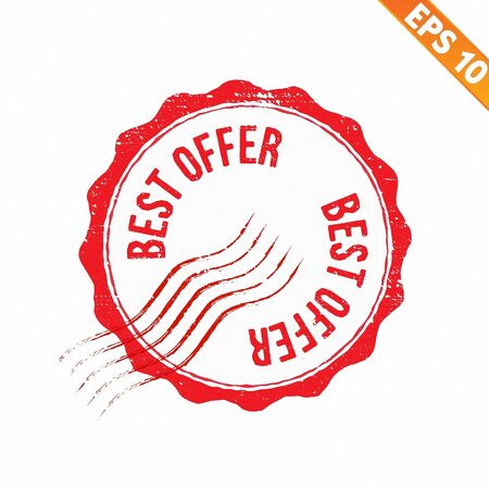 Grunge best offer rubber stamp  - Vector illustrationのイラスト素材