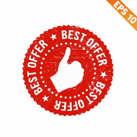 Grunge best offer rubber stamp  - Vector illustrationのイラスト素材