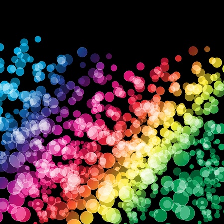 Rainbow light on black backgroundの写真素材